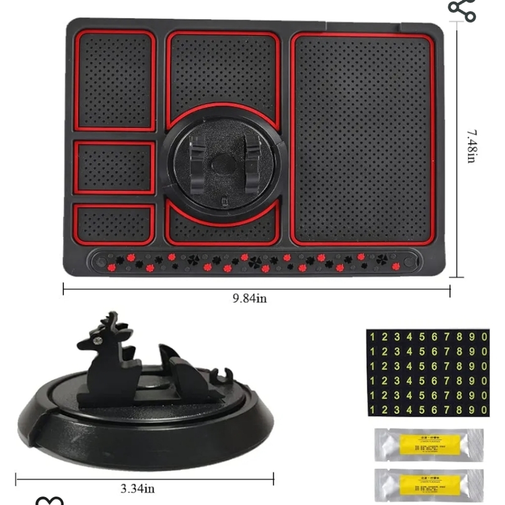 Non-Slip Car Phone Pad 4-in-1 Universal Multifunctional 360 Degrees Rotating NIP